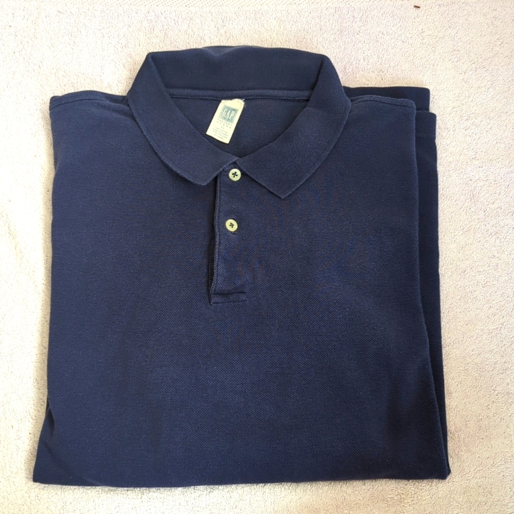 GAP long sleeve polo, navy blue, XL